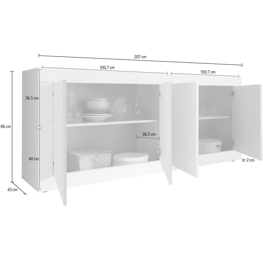 Ladekast NERILA wit/bruin