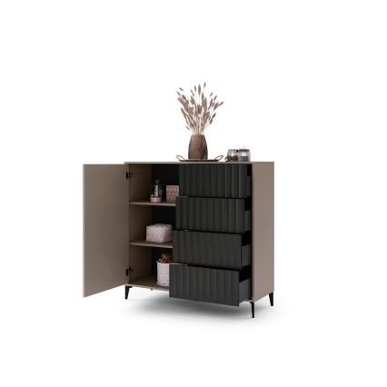 Ladekast met lades RONJA taupe/zwart