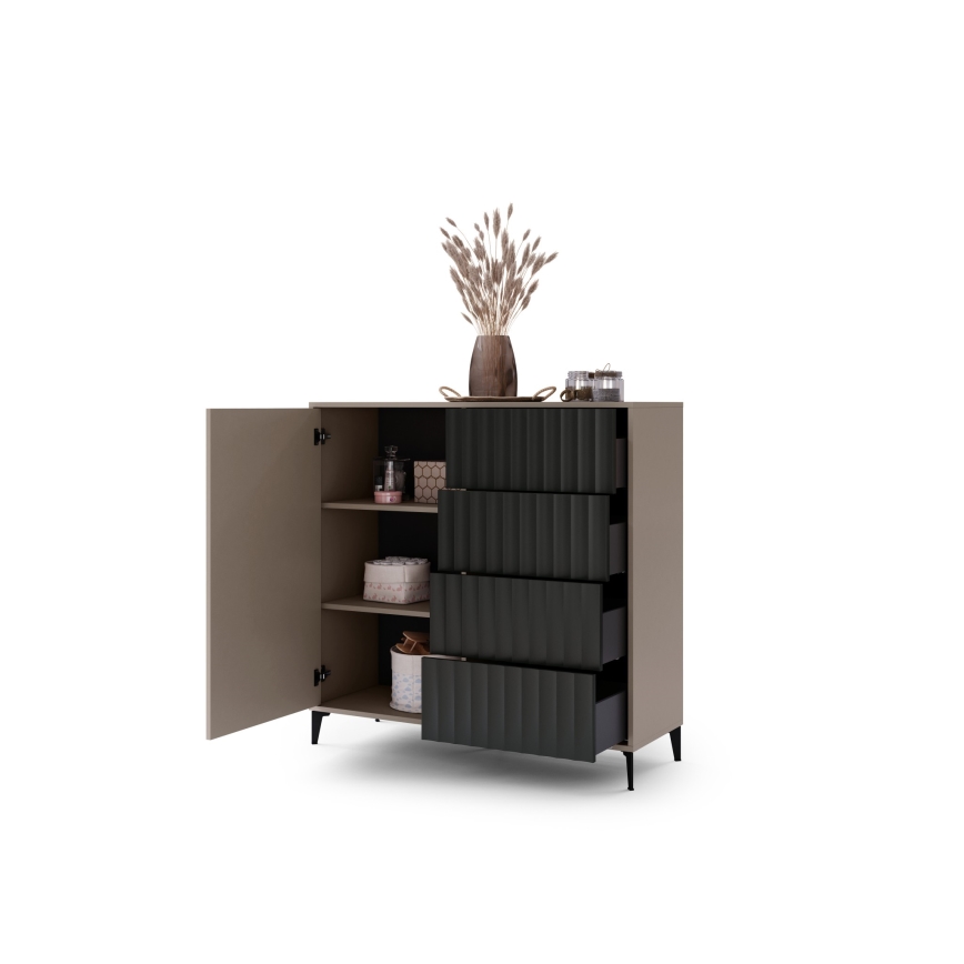 Ladekast met lades RONJA taupe/zwart