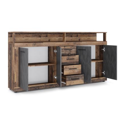 Ladekast RUNA donkerbruin/antraciet