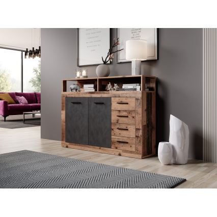 Ladekast RUNA donkerbruin/antraciet