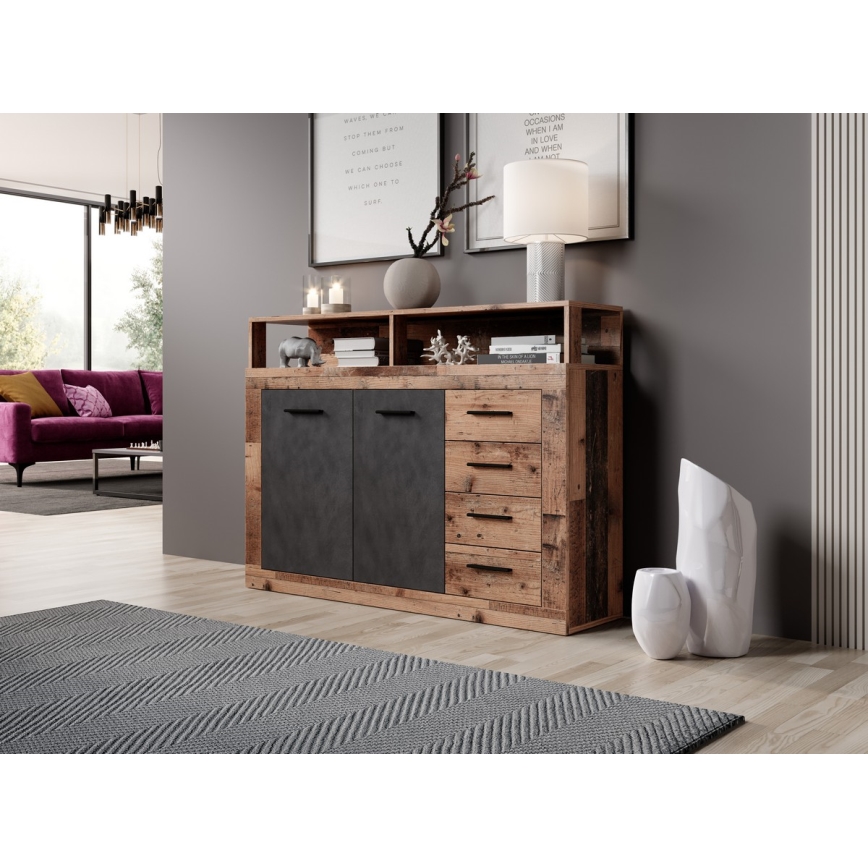 Ladekast RUNA donkerbruin/antraciet