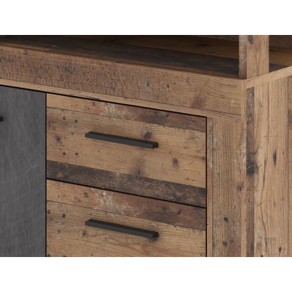 Ladekast RUNA donkerbruin/antraciet