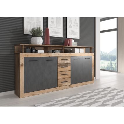 Ladekast RUNA lichtbruin/antraciet