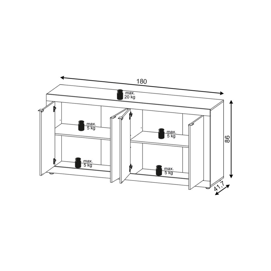 Ladekast RUNEA donkerbruin/antraciet