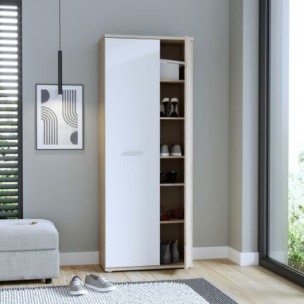 Ladekast/Schoenenkast SIMO sonoma eik/wit