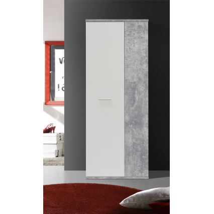 Ladekast/Schoenenkast SIMO wit/grijs beton