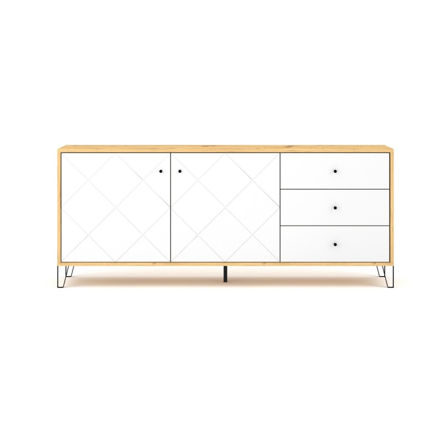 Ladekast SULA artisan eiken/wit