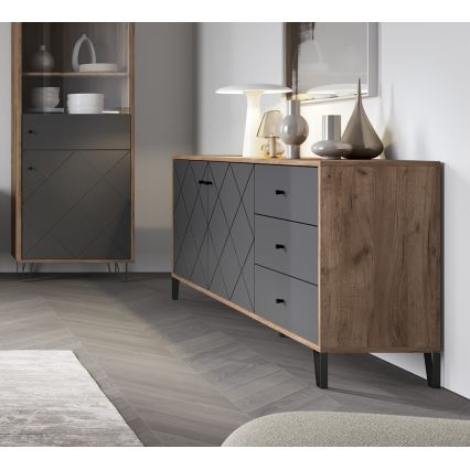 Ladekast SULA craft eik/zwart