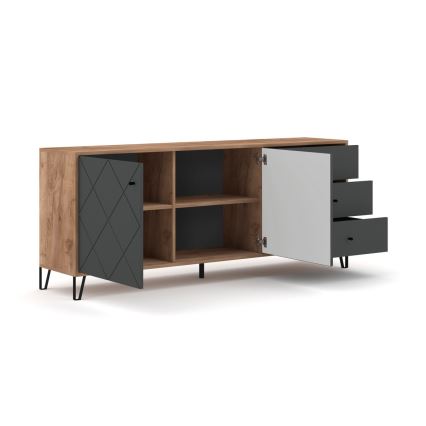 Ladekast SULA craft eik/zwart