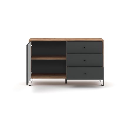 Ladekast SULA eiken craft/zwart