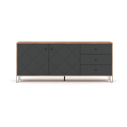 Ladekast SULA eiken craft/zwart