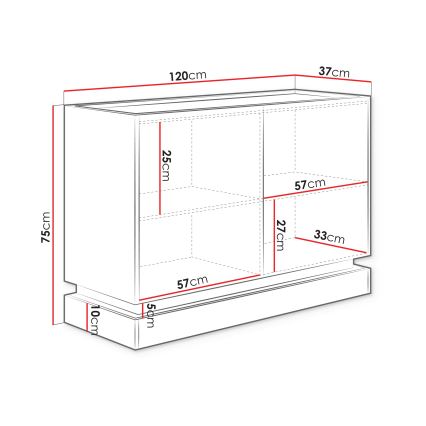 Ladekast ZARPANT 75x120 cm beige/cremona eik