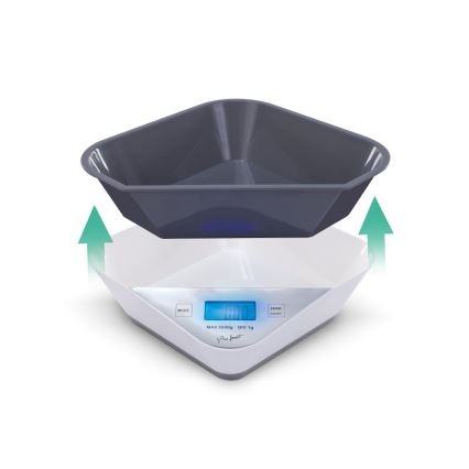 Lamart - Digitale keukenweegschaal 2xAAA wit/grijs