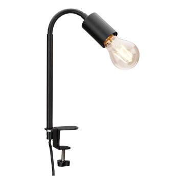 Lamp met klem 1xE27/10W/230V zwart