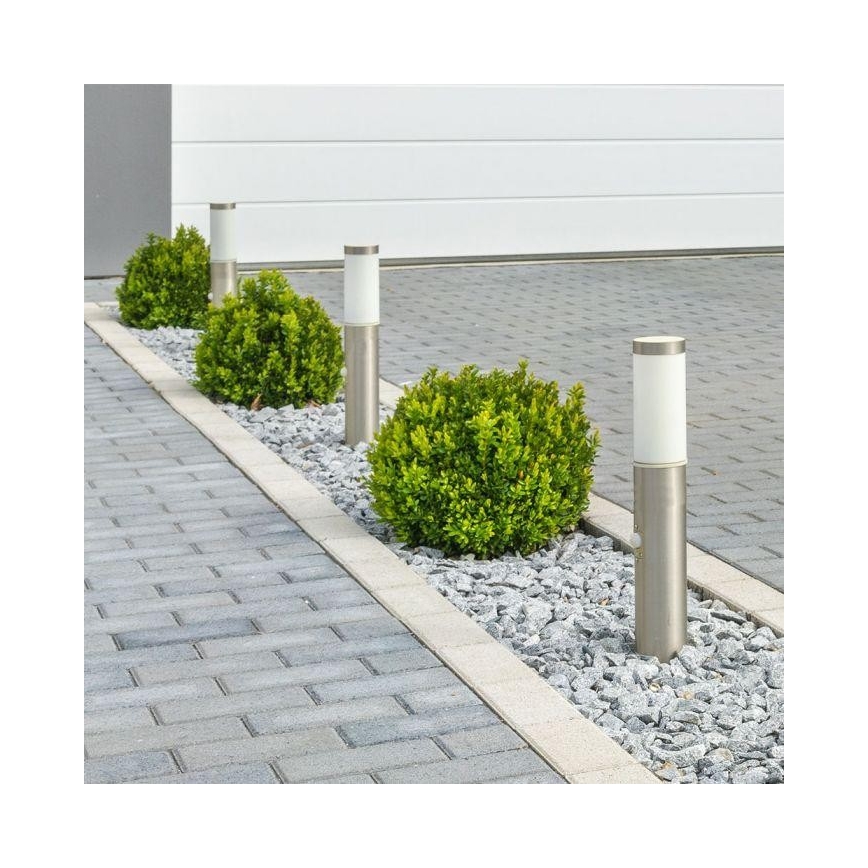 Lamp met Sensor voor Buiten 1xE27/60W/230V IP44 45cm mat chroom
