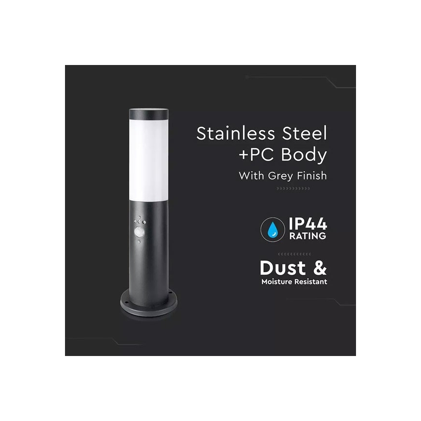 Lamp met Sensor voor Buiten1xE27/60W/230V IP44 45cm zwart