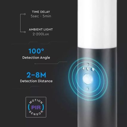 Lamp met Sensor voor Buiten1xE27/60W/230V IP44 45cm zwart