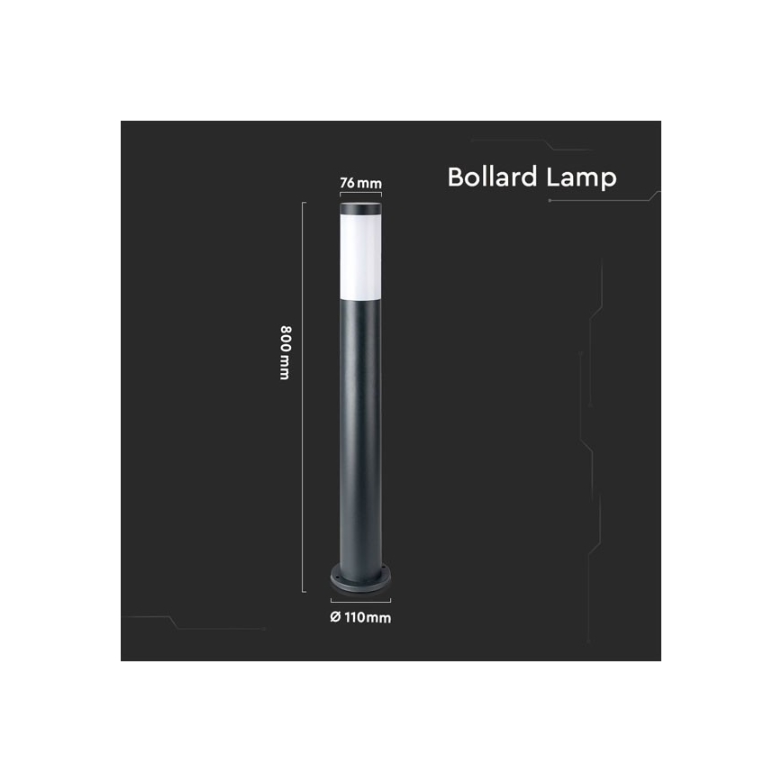Lamp voor Buiten 1xE27/60W/230V IP44 80cm zwart