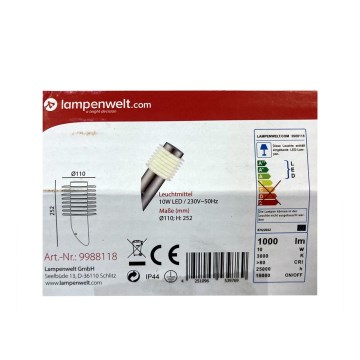 Lampenwelt - LED buiten wandlamp LED/10W/230V IP44