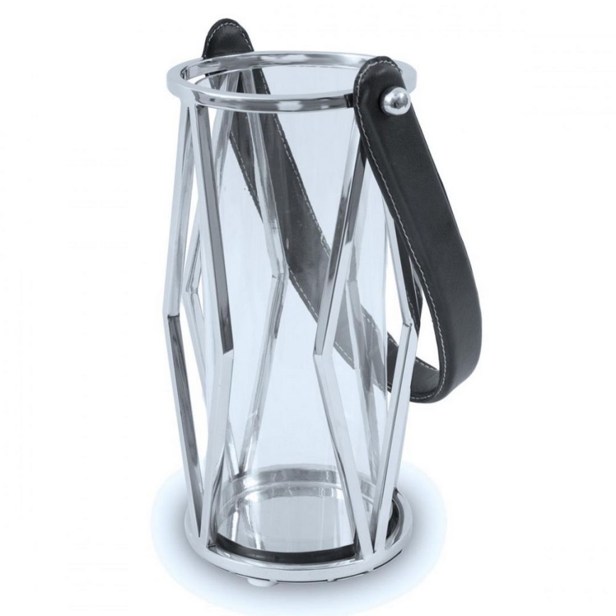 Lantaarn FRAGIL 26 cm glanzend chroom/zwart