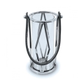 Lantaarn FRAGIL 26 cm glanzend chroom/zwart