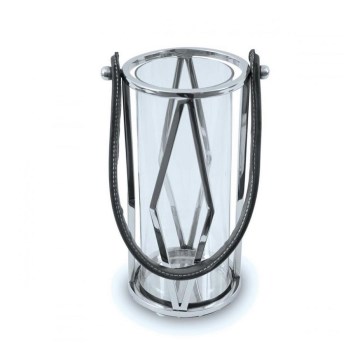Lantaarn FRAGIL 26 cm glanzend chroom/zwart