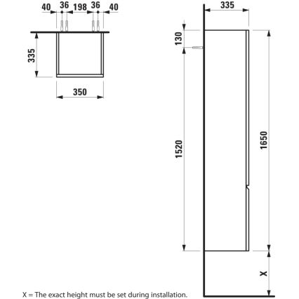LAUFEN H4831220954791 - Badkamerkast PRO 165 cm eiken