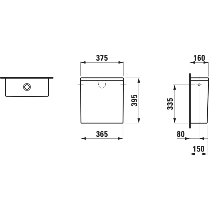 LAUFEN H8299520009721 - PRO spoelreservoir met zijaansluiting, keramiek/wit