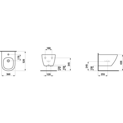 LAUFEN H8300810003021 - Wandhangend bidet LUA keramiek/wit