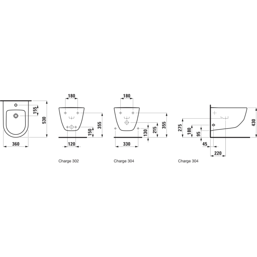 LAUFEN H8309520003021 - Wandhangend bidet PRO keramiek/wit