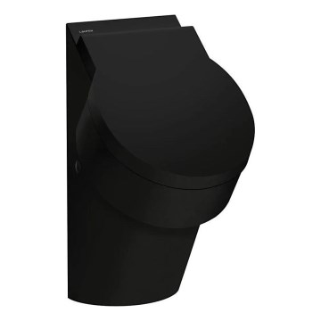 LAUFEN H8402810200001 - Urinoir met bevestigingsopeningen voor VAL-deksel, achteraansluiting, achterafvoer, keramiek, glanzend zwart