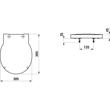 LAUFEN H8942827160001 - Deksel voor urinoir SoftClose VAL duroplast/mat zwart