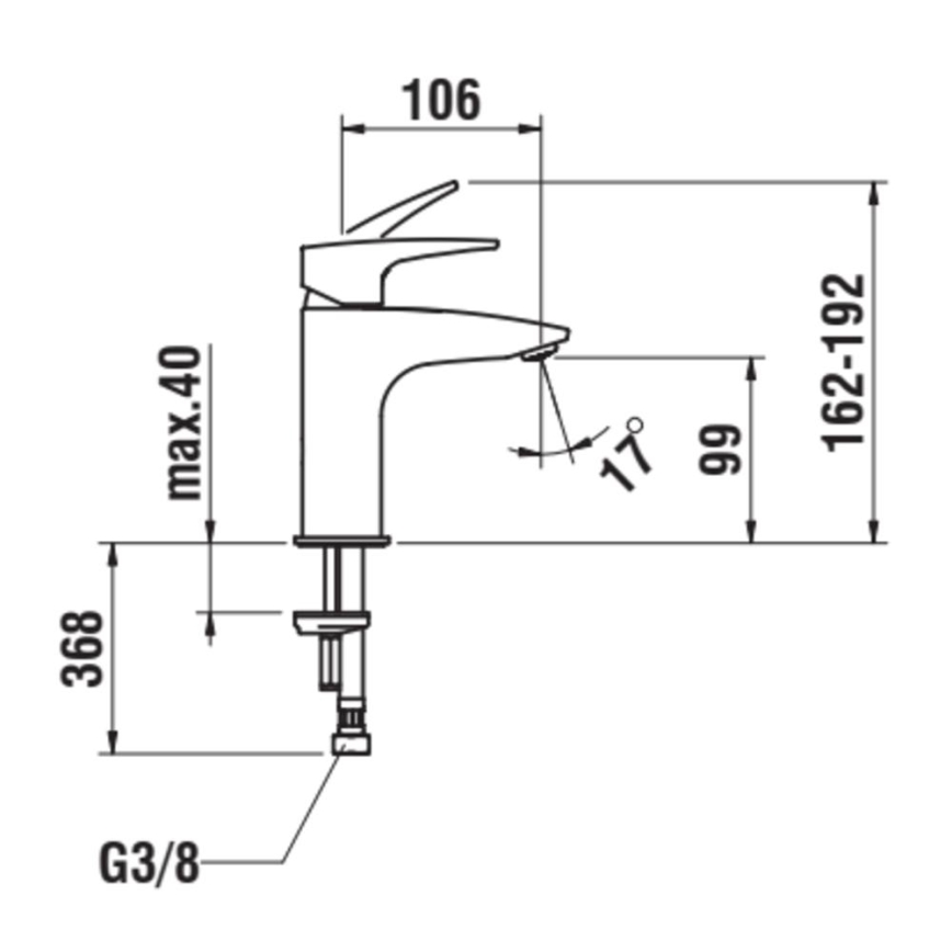 LAUFEN HF500702100000 - Kraan voor wastafel LAURIN 16,2 cm glanzend chroom