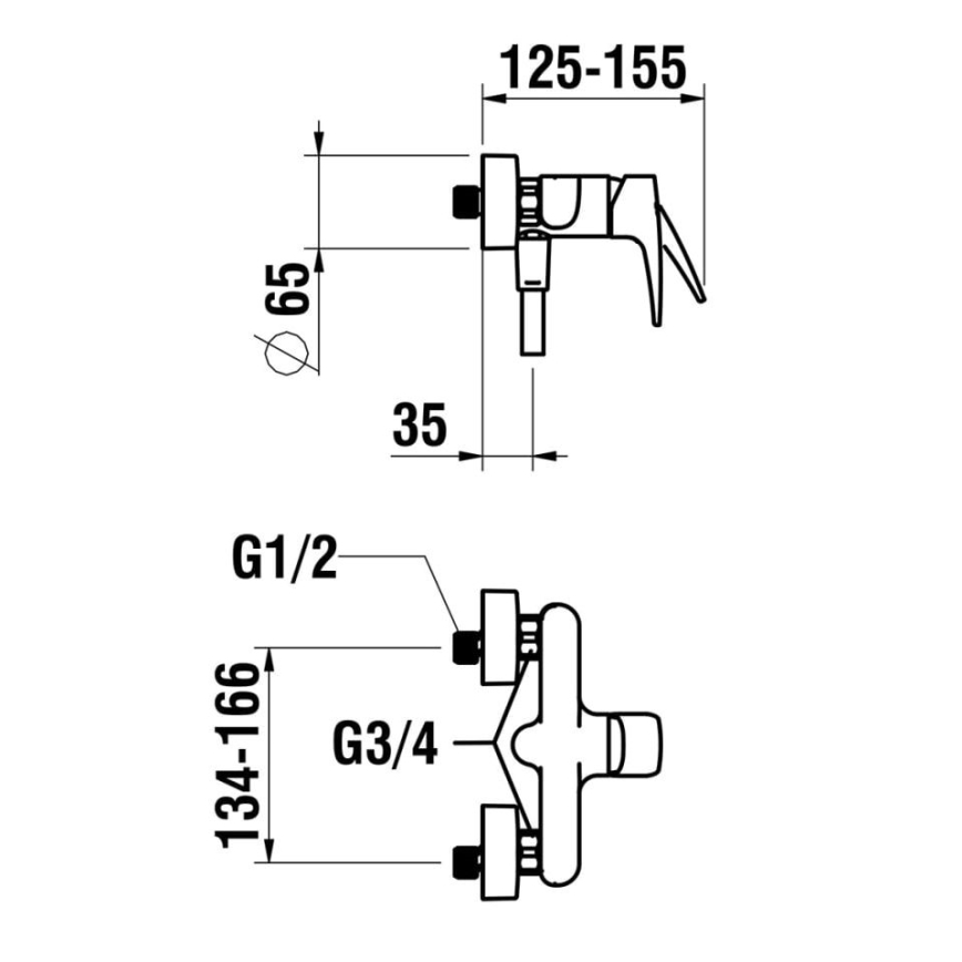 LAUFEN HF500750100600 - Doucheset met kraan LAURIN glanzend chroom