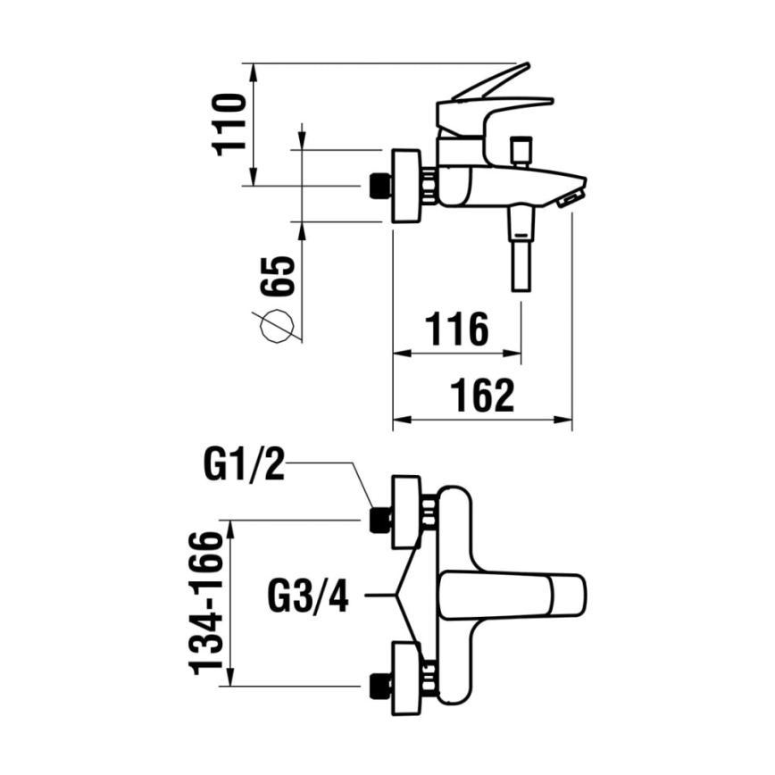 LAUFEN HF500760100600 - Badset met kraan LAURIN glanzend chroom