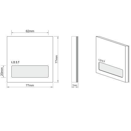 LDST AL-01-B-BZ5 - LED Trapverlichting ALEX 5xLED/1,2W/230V wit 6500K