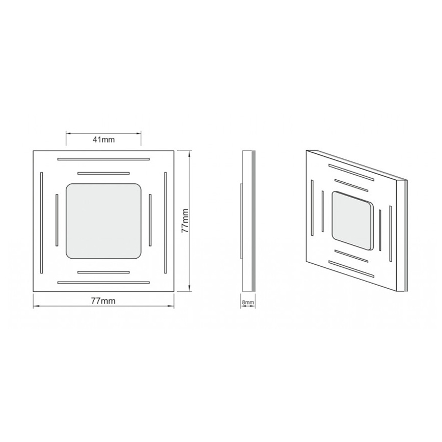 LDST SP-01-SC-BC8 - Trappenhuisverlichting SPACE 8xLED/1,2W/230V