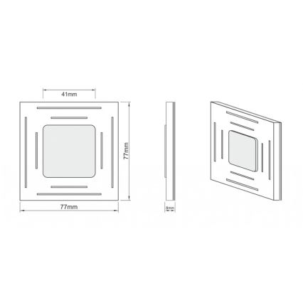 LDST SP-01-SS-BC8 - Trappenhuisverlichting SPACE 8xLED/1,2W/230V