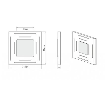 LDST SP-01-SS-BZ8 - LED Trapverlichting SPACE 8xLED/1,2W/230V mat chroom 6500K