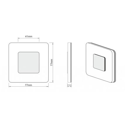 LDST SW-01-CB-BC8 - Trappenhuisverlichting SWIFT 8xLED/1,2W/230V