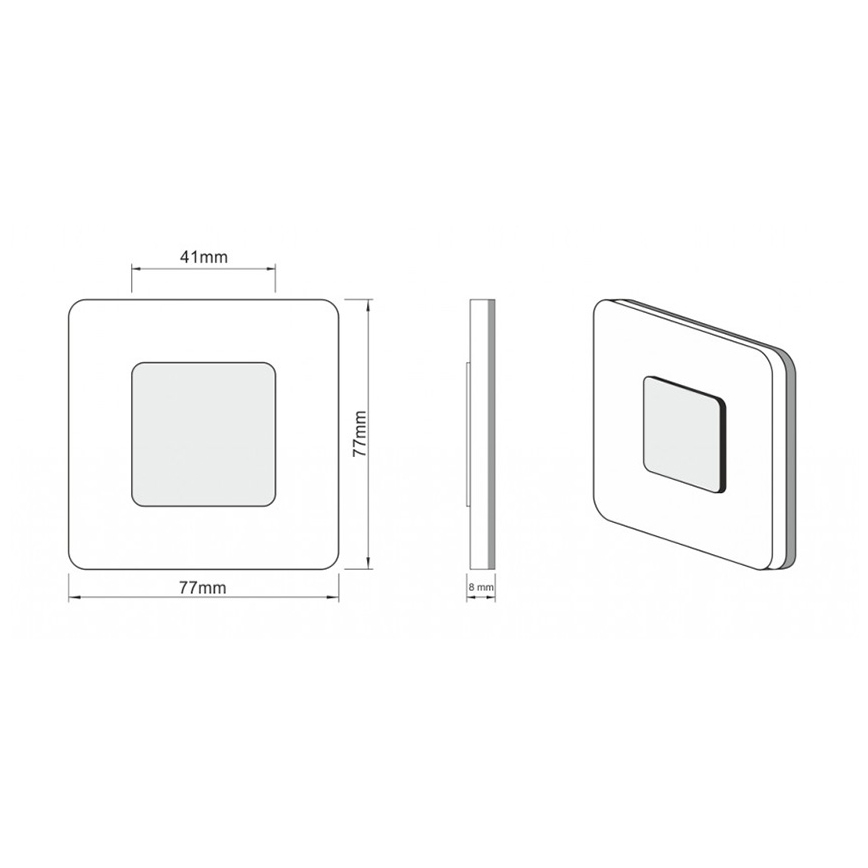 LDST SW-01-CB-BC8 - Trappenhuisverlichting SWIFT 8xLED/1,2W/230V