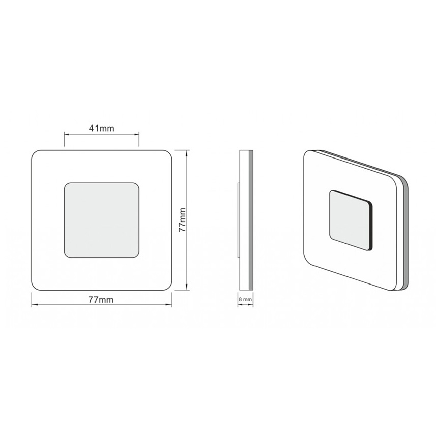 LDST SW-01-SS-BC8 - Trappenhuisverlichting SWIFT 8xLED/1,2W/230V