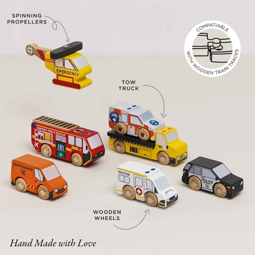 Le Toy Van - Set reddingsauto's met helikopter