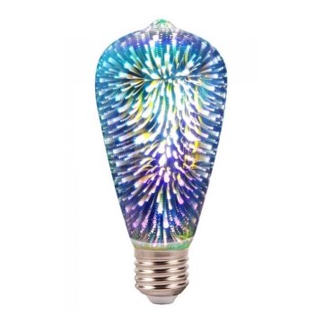 LED 3D Gloeilamp voor decoratie verlichting FILAMENT ST64 E27/3W/230V 3000K