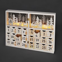 LED Advent kalender LED/2xAAA hout
