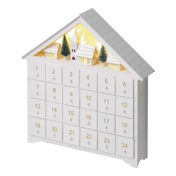LED adventskalender 8xLED/2xAA wit
