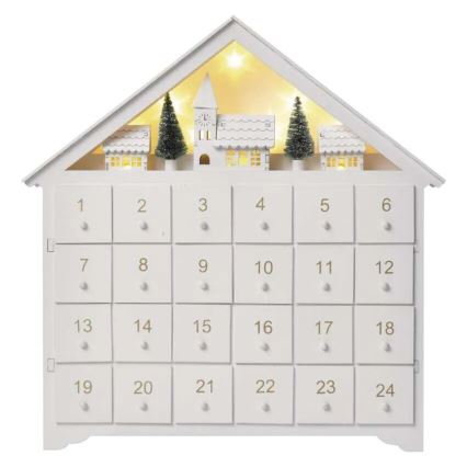 LED adventskalender 8xLED/2xAA wit