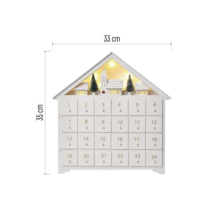LED adventskalender 8xLED/2xAA wit