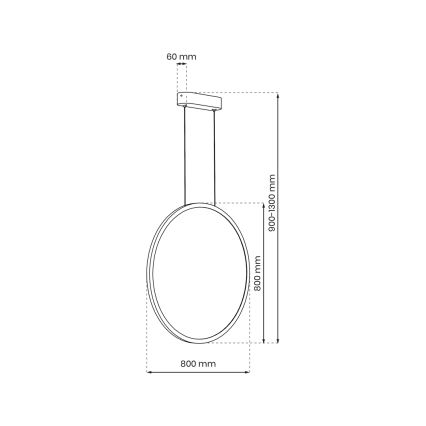 LED Badkamer hangamp aan een snoer SATURNO LED/46W/230V IP44 antraciet